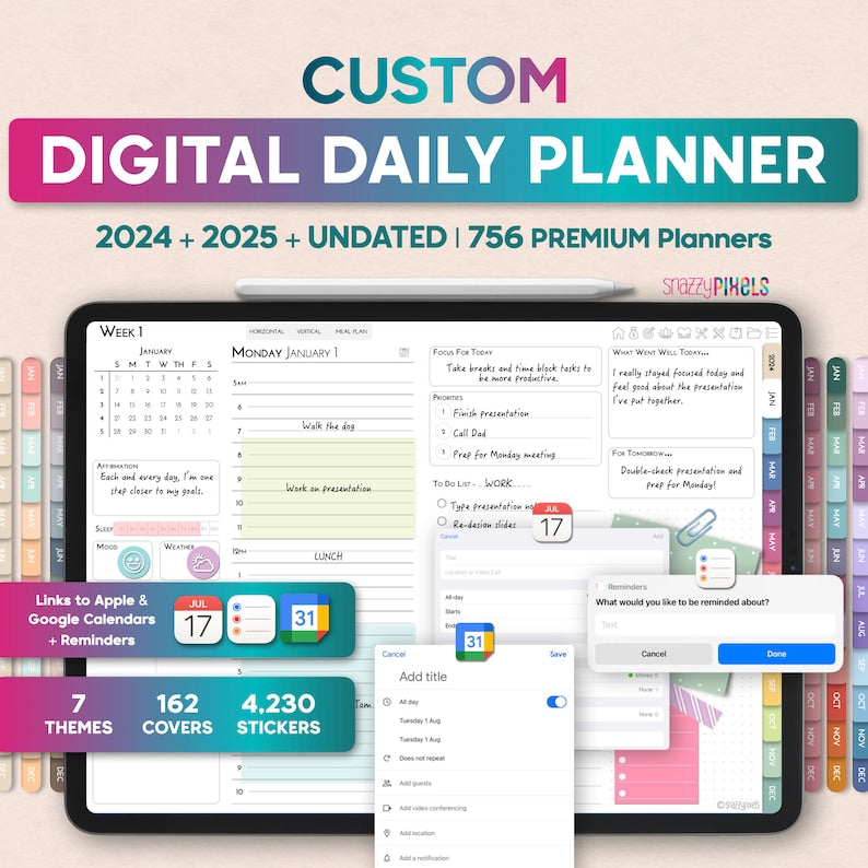 Korea Style Premium Digital Planner 2024 Excel template booknlife